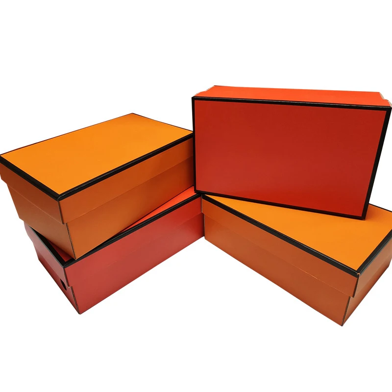 トイガン orange shoe box 5Pcs Orange Cardboard Shoe Boxes Gift Package Carton Box