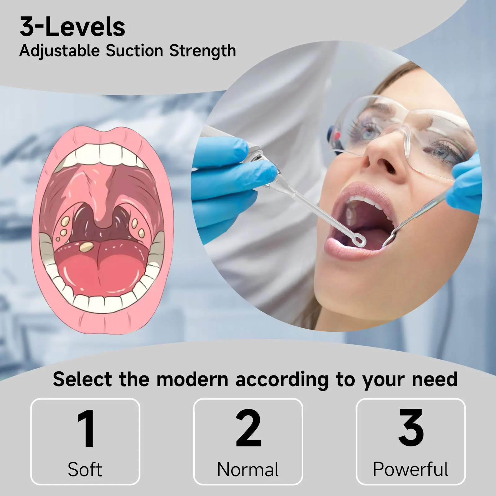 Vacuum Tonsil Stone Remover Tool Built-In LED light  8 Suction Modes Anti Bad Breath Oral Irrigator&Tongue Coating Scraper 3