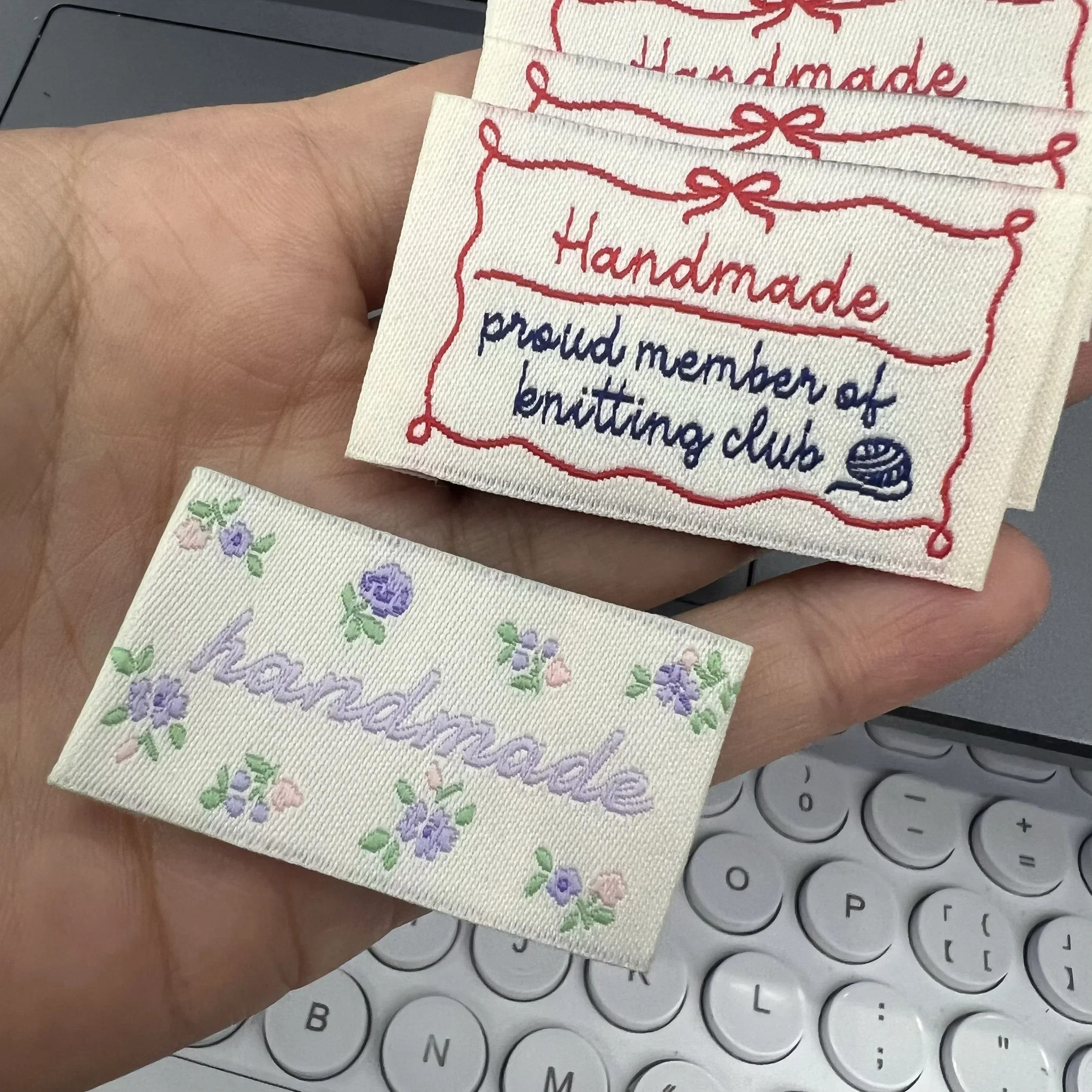 Stock cloth label handmade DIY weaving label weaving mark embroidery label Packaging Labels Clothing Labels Garment Labels Sewing Labels