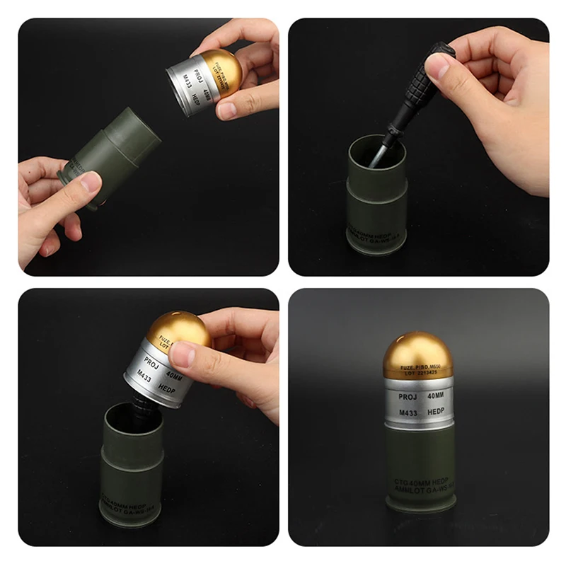 1/2/3 pcs Shell Storage Box M433 HEDP 40mm Cartridge Dummy Grenade Model Collection Toy Mini Storage Case