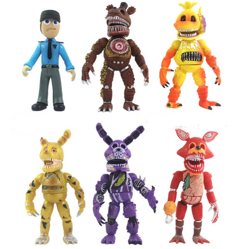 6Pcs Hot Fnaf Pvc Toys Action Figure Doll Sister Location Funtime Foxy Bear Ballora Puppet Figure Freddyss Bear Action Toys