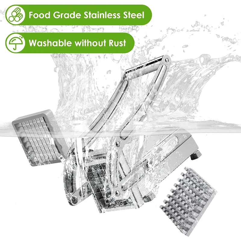 Manual Potato Cutter Stainless Steel French Fries Slicer french fry cutter vegetable slicer Potato Chips Maker Meat Chopper Dicer Cutting Machine Tools for Kitchen