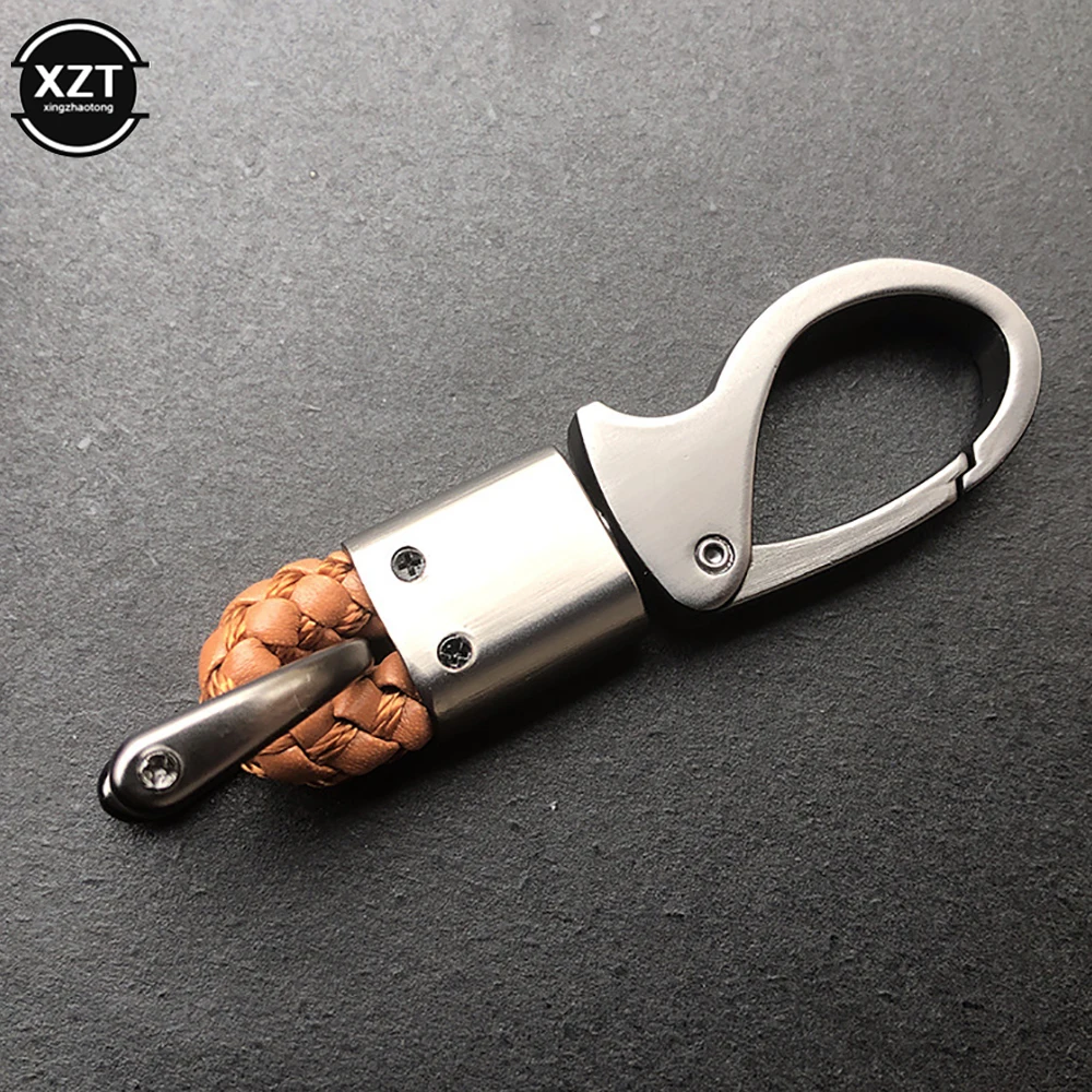 Elegant Leather Cord Horseshoe Key Ring Keychain
