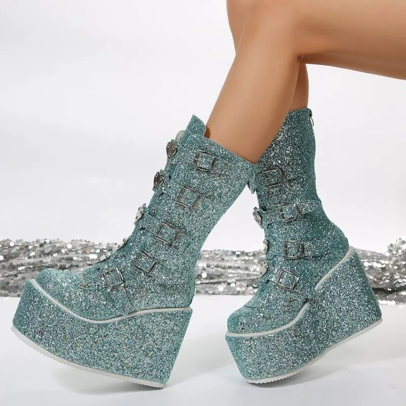 Women's Cosplay High Boots Winter Long Tube Leather Knight Boot Punk Gothic Classic Black High Heel Shoes Knee-High Plus Size 43