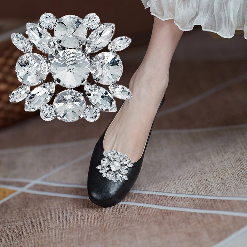 

1 Pair Detachable Metal Shoe Clips Women Rhinestone Shoe Embellishment Shoe Buckle for Wedding High Heels DIY Accessories