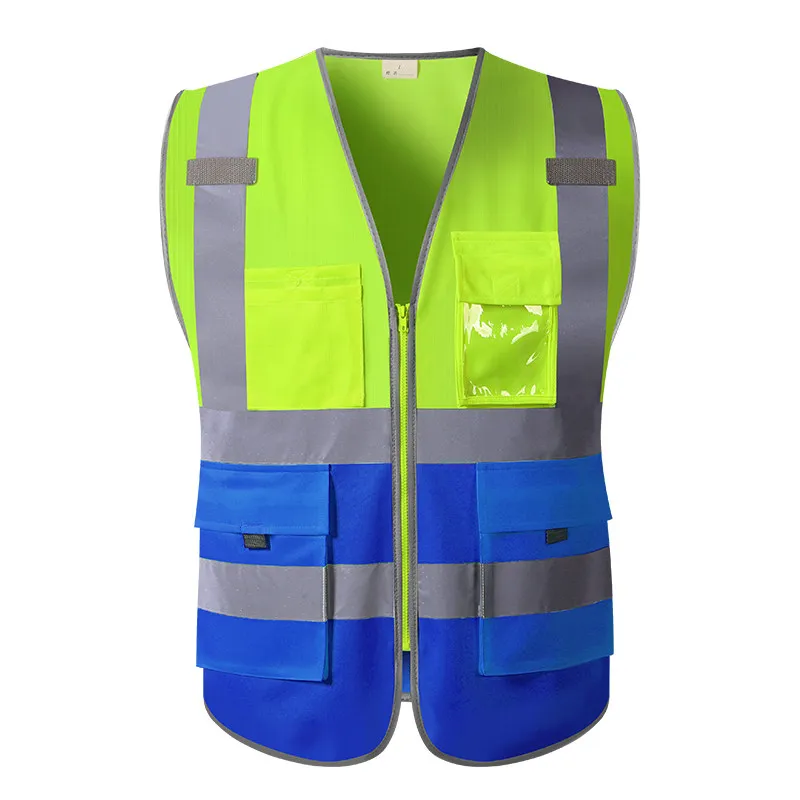 Hi Viz Safety Vest Waistcoat Jacket Mens Workwear 