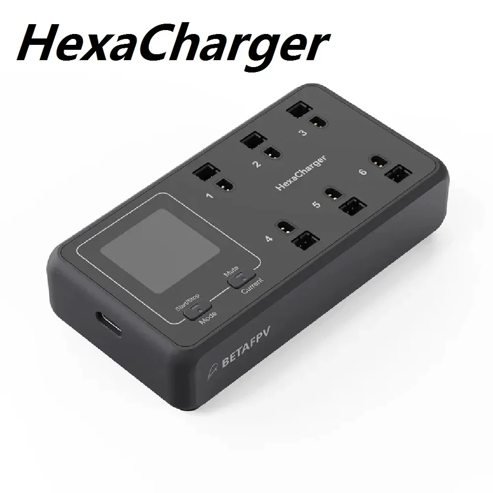 Vue arrière du chargeur HexaCharger 1S montrant les ports de charge et le ventilateur