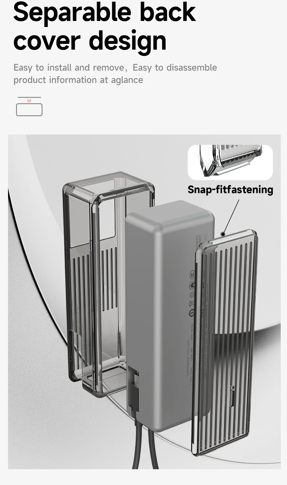 Sikai TPU-Hülle für Xiaomi, integriertes Kabel, Powerbank, 10000 mAh, 165 W, PB1165MI, tragbare, stoßfeste Reise-Aufbewahrungshülle – Detail 6