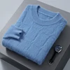 Autumn And Winter Men's Semi-High-Crewneck Mink Cashmere Sweater Padded Knitting With Wool Casual Bottoming Shirt 5