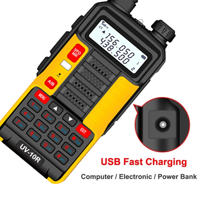 2022 Baofeng Professional Walkie Talkie UV10R Plus 30km 128 Channels VHF UHF Dual Band Two Way CB Ham Radio For Hunt Forest City best walkie talkie