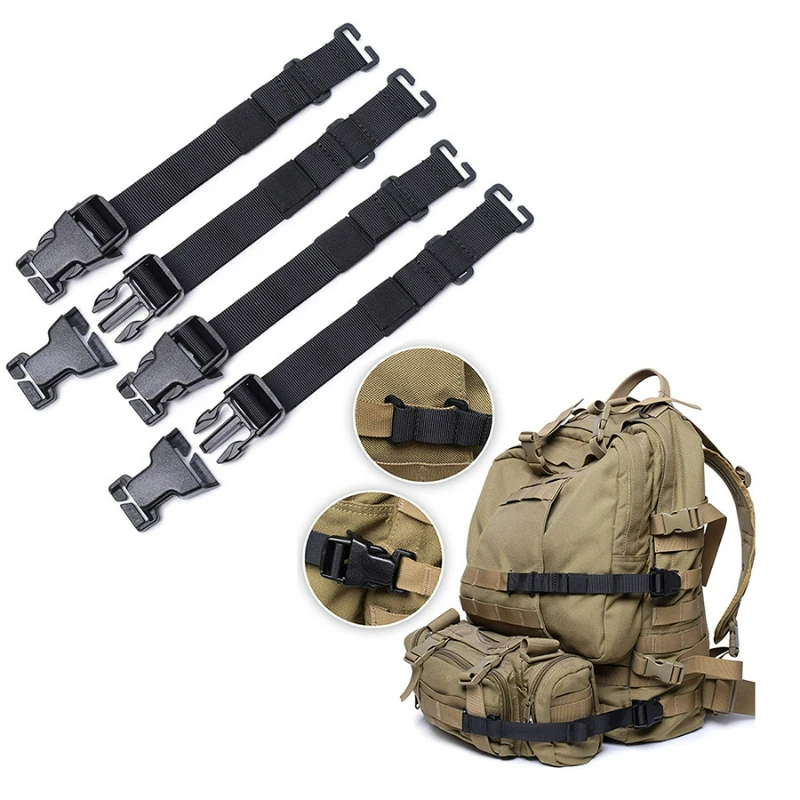 4Pcs Tactical MOLLE Straps with Buckle Clips Compression Straps Outdoor  Gear Backpack Accessory Strap Adjustable Luggage Straps - AliExpress