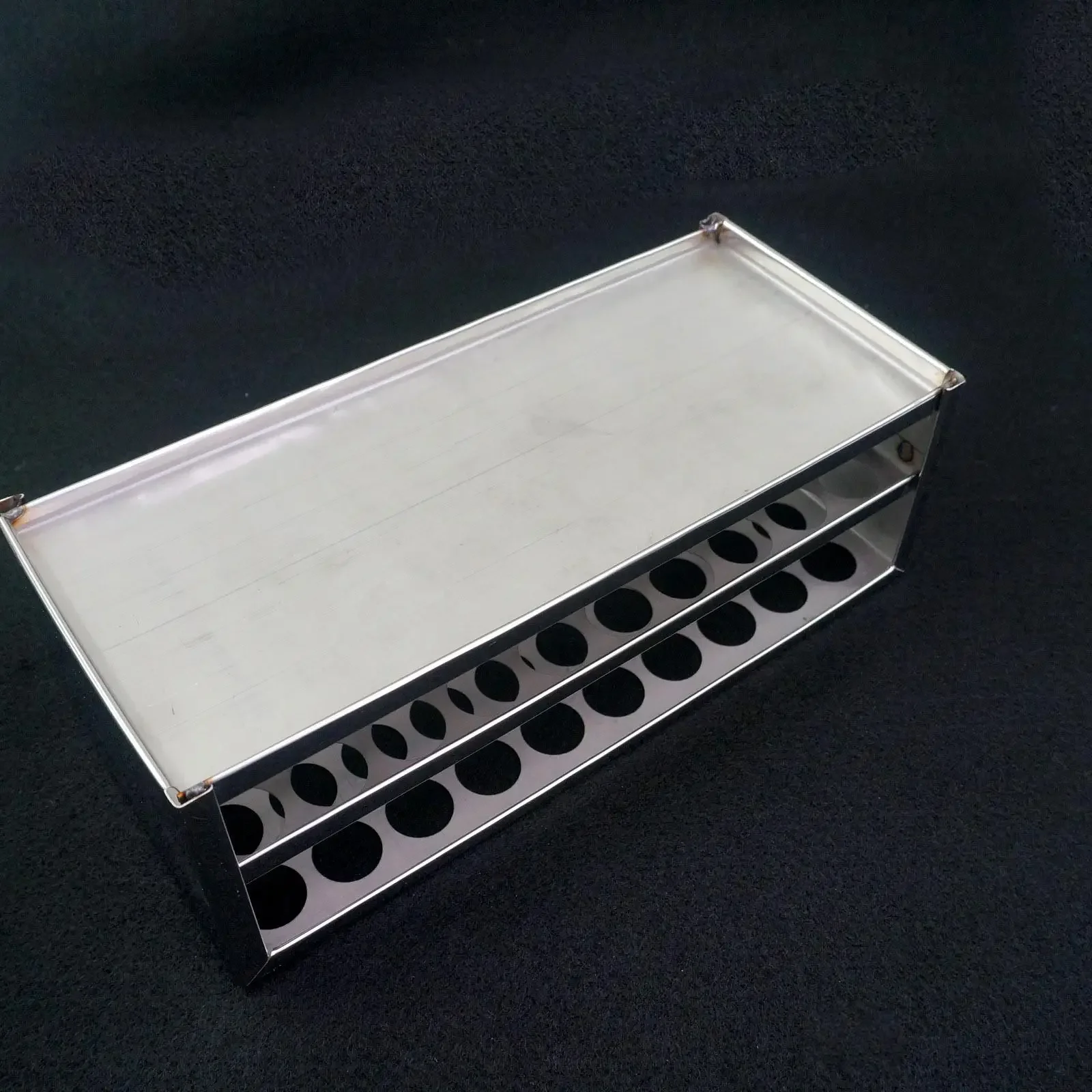 17.5mm Diam x 40 Holes Stainless Steel Test Tube Rack Holder Storage Lab Stand