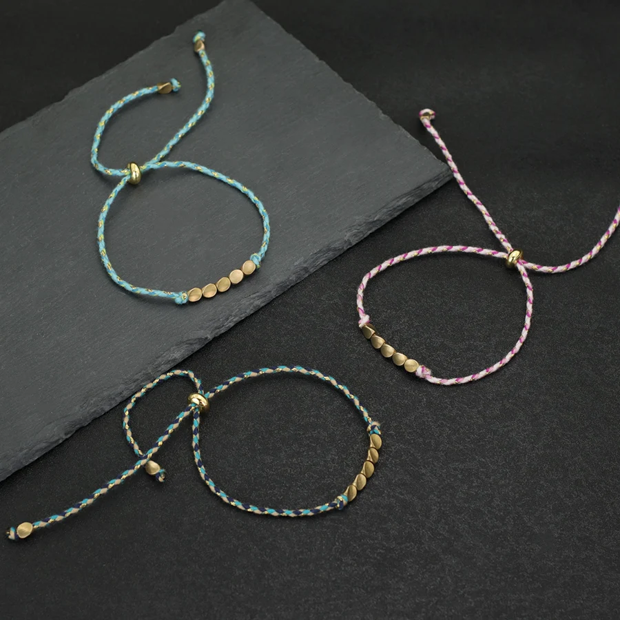 Copper Beads Thin String Bracelet for Women