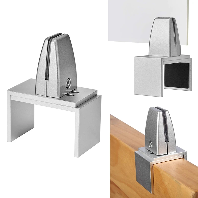 

Silver Sneeze Guard Clamp Support Office Desk Partition Holder Adjustable Table Securing Screen Clip