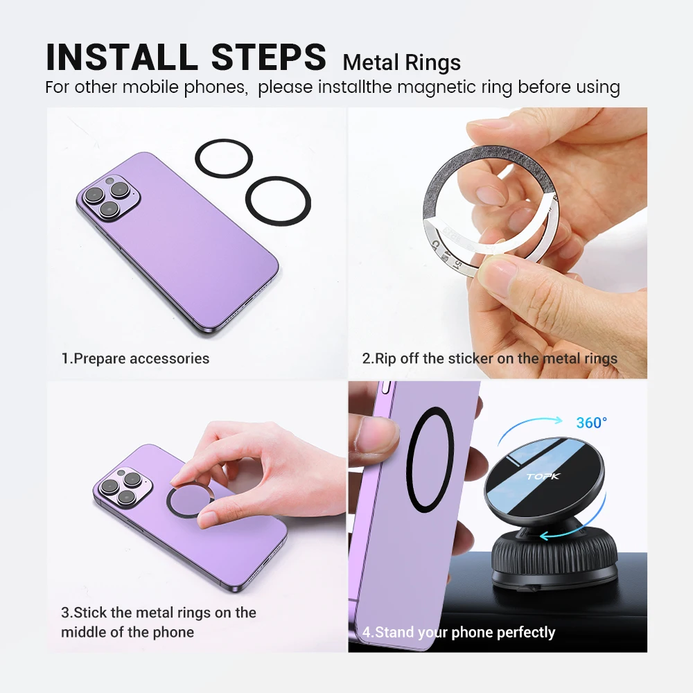 D56X For Mag-Safe Magnetic Car Phone Holder Strongest Suction Strongest Windshie