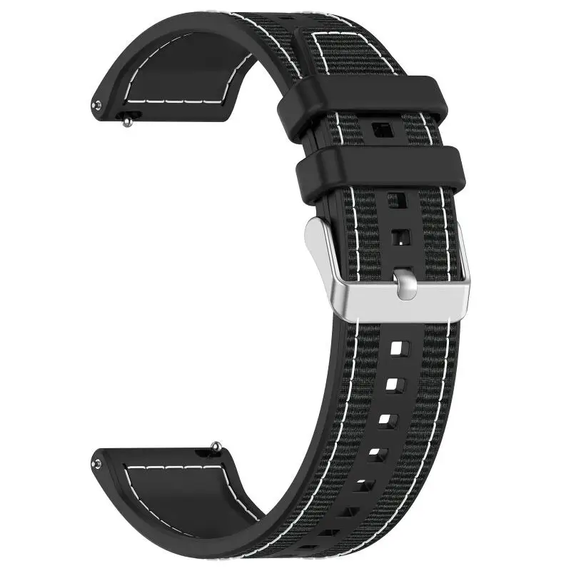 Enhanced Silicone-Nylon Sport Strap for Watches - Soft and Durable Wristband Bracelet