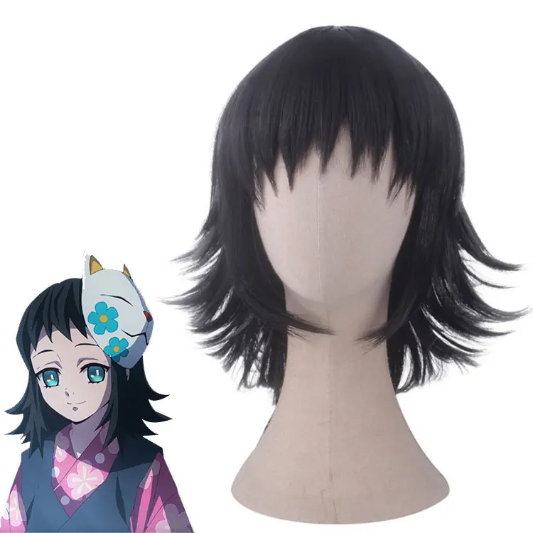 

Anime Demon Slayer Kimetsu no Yaiba Makomo Black Wig Cosplay Costume Women Heat Resistant Hair Halloween Party Wigs