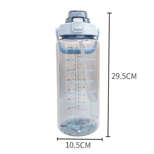 2l Sports Water Bottle With Straw Portable Large Capacity Water Bottles  Fitness Bike Cup Summer Cold Water Jug With Time Marker - Water Bottles -  AliExpress