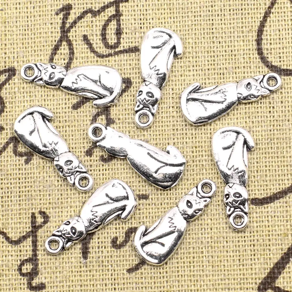 

10 шт., подвески в виде котят, 22 х09 мм