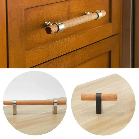 

Wooden Cabinet Knob Handle Pulls Kitchen Cabinet Furniture New Solid Wood Drawer Door Knobs Handle Pulls