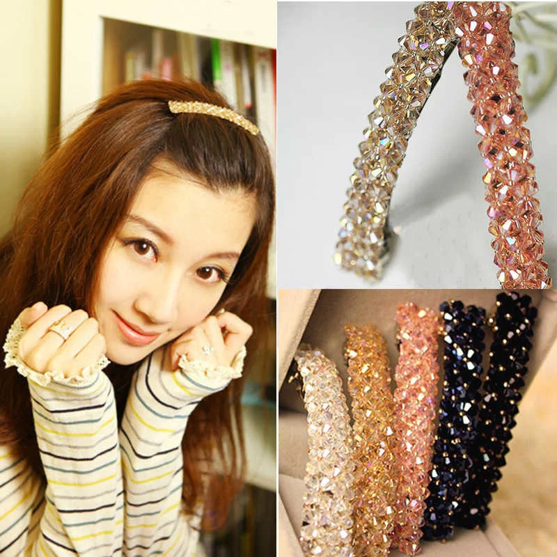 gold hair clips Sweet Color Crystal Spring Hair Clips Pins Handmade Beads Hair Barrettes For Women Girl Fashion Simple Hair Accessories Headwear korean hair clips