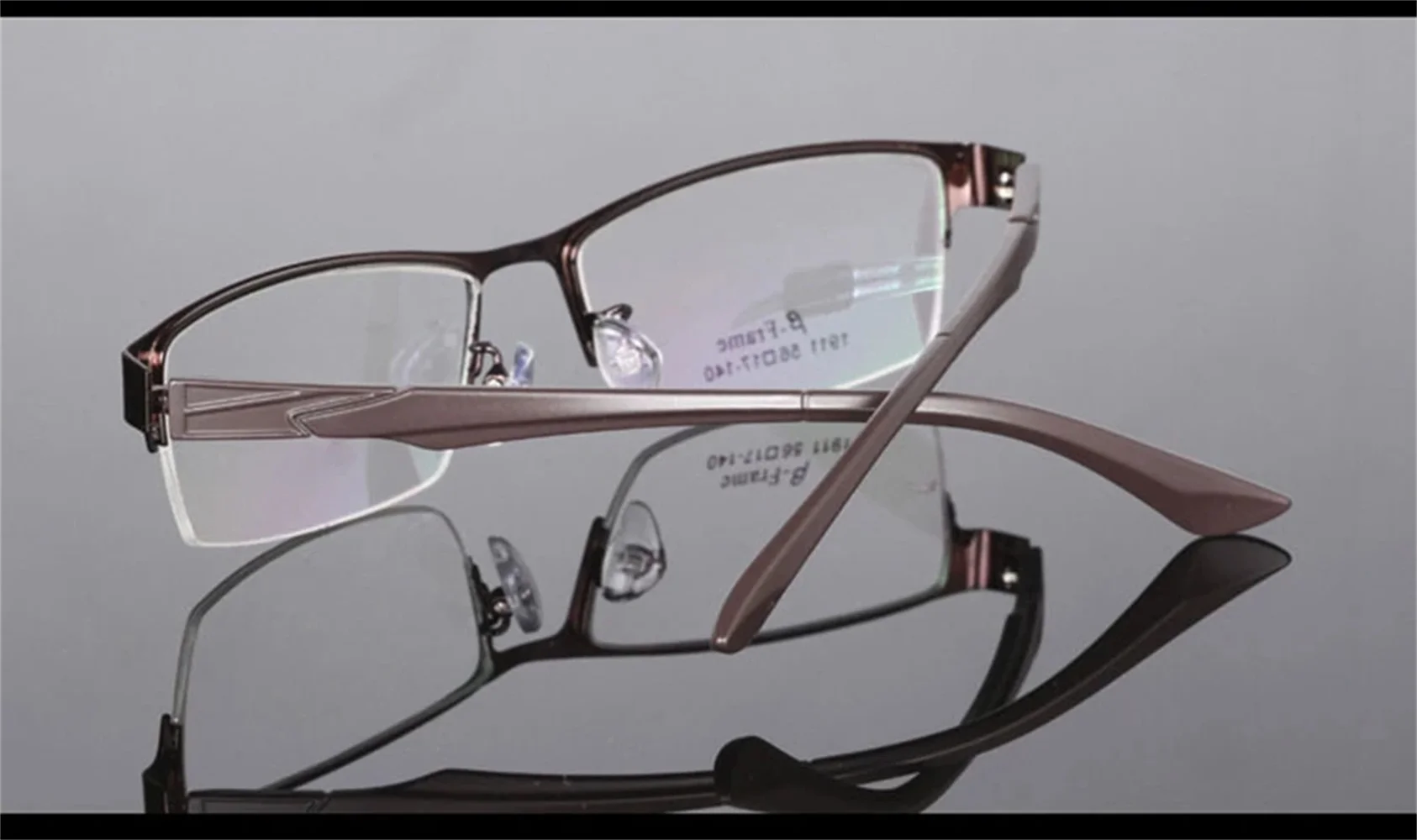 

Brown Mens Half-rim Commercials Alloy Frames Eyewear Custom Made Optical Prescription Reading Glasses Photochromic +1 To +6