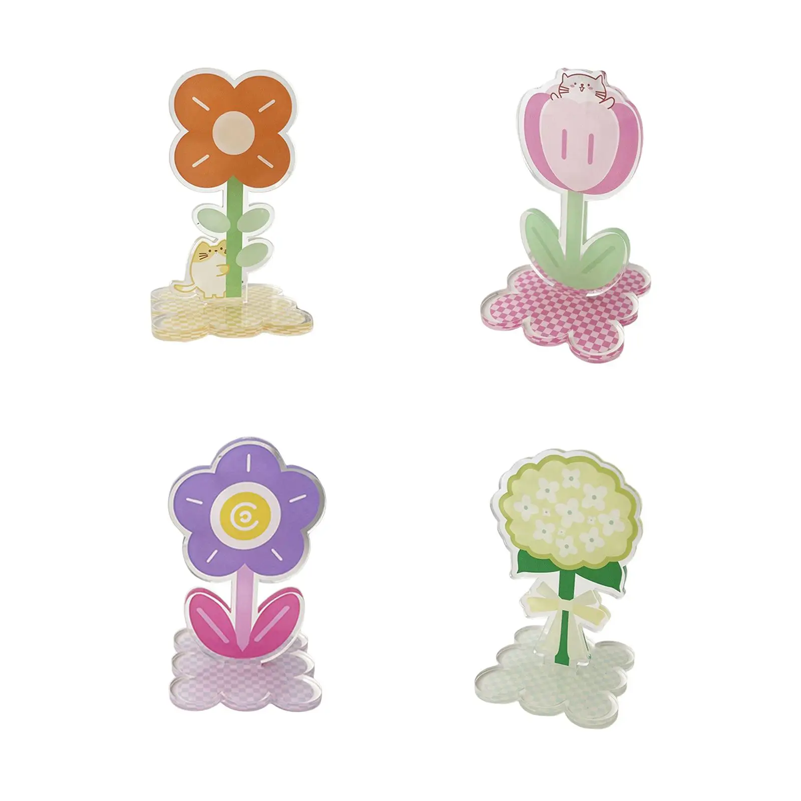 

Desk Note Holder Clip Acrylic Flower Note Clip Stand for Card Paper Party Birthday Office