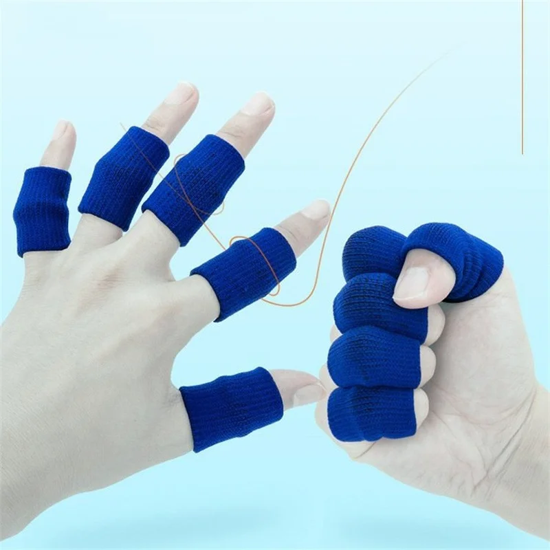 

10Pcs Finger Sleeve Support Thumb Brace Protector Breathable Elastic Finger Tape for Basketball Tennis Baseball Golf Gym