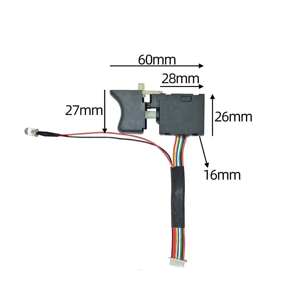 Durable Black Off-on Switch 9 Wire Regulator Speed Control Switchs Professional With Lamp Trigger Button Electric Wrench