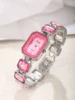 Elegant women's alloy quartz wristwatch, 3 pieces/set 3