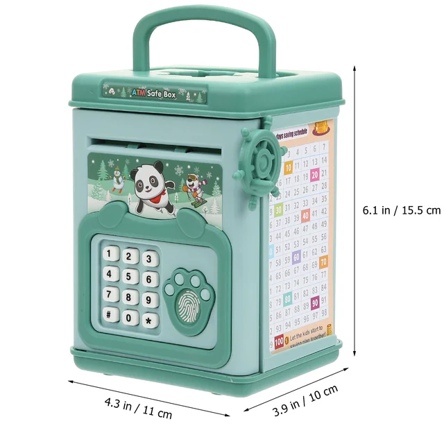 Elektromos Piggy Bank Digitális Edény Atm Jelszó Megtakarító Rajzfilm Érmék Készpénzbankok - Image 3