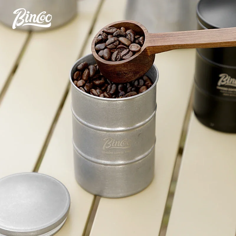 Stainless Steel Coffee Bean Airtight Cans Sealed Cans Outdoor Camping Kitchen Tin Storage Box Coffee Jar Canister Set 370ml 5