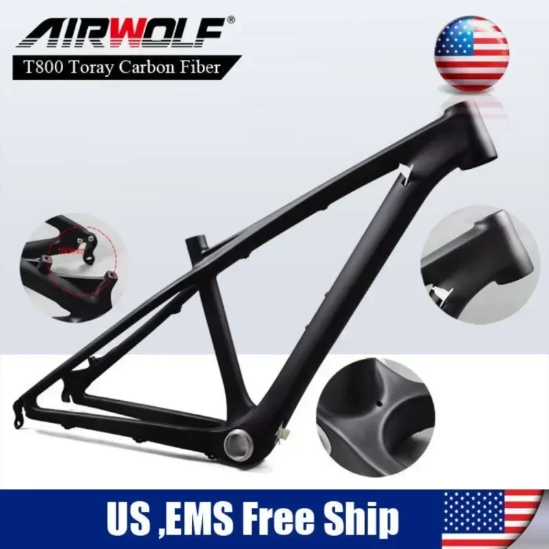 

AIRWOLF T800 Carbon Bike Frame MTB 26 Mountain Bike Hardtail Frames 135*9mm Quick Release 26er*2.0Inch MTB Bicycle Hot Sale