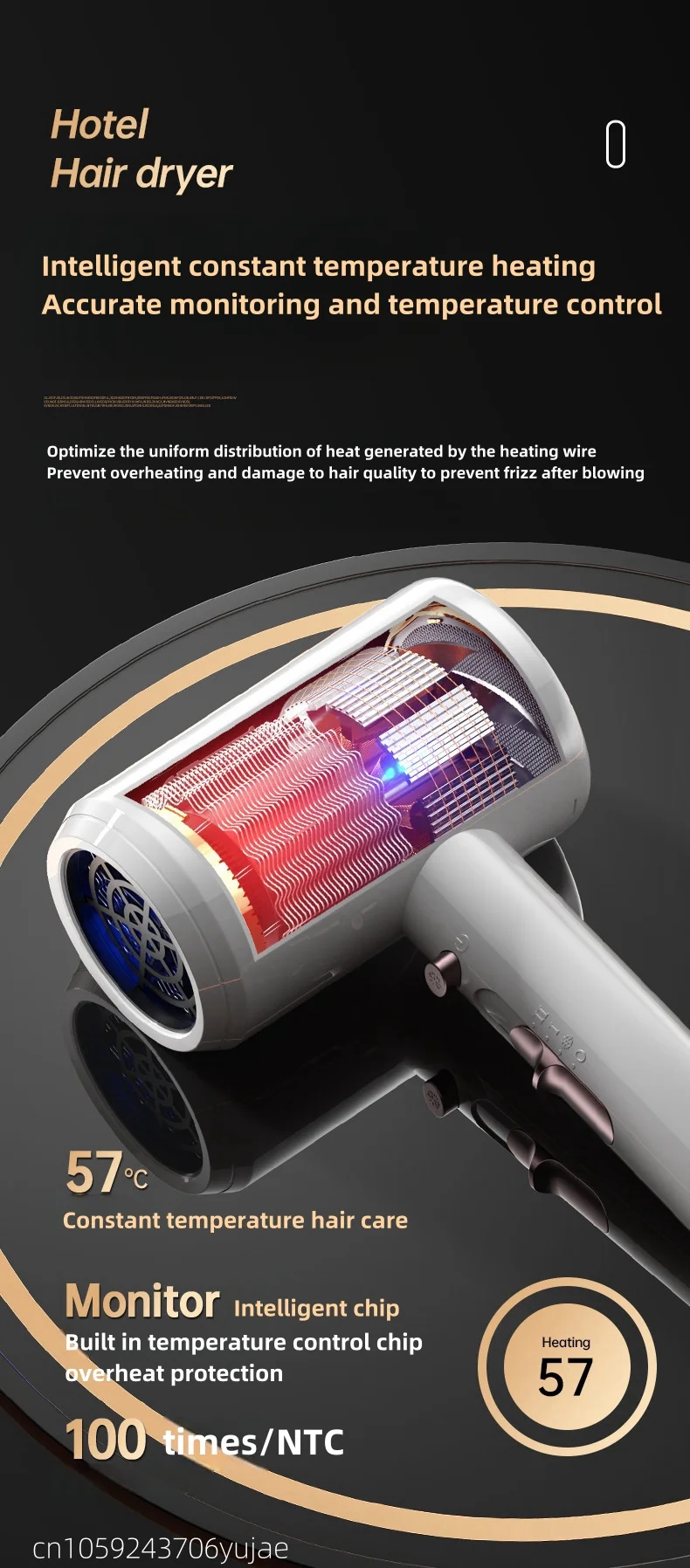 Latest Wall Mounted Non Perforated Hair Dryer For Hotels/Homestays, Household Ba