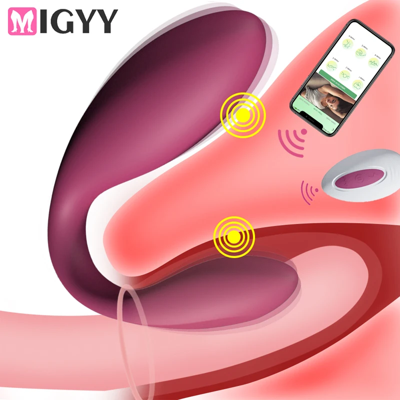 App Fernbedienung Vibro-ei U-Förmigen Tragbare Doppel Vibrator Biegen G-punkt Vagina Stimulator Weibliche Masturbator Sex Spielzeug 1