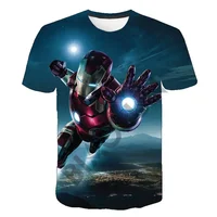 MARVEL  Iron Man T Shirt For Kids Hot Sale  3D Avengers Printed Short Sleeve Round Collar Cartoon Baby Boys Clothes Tshirt 2