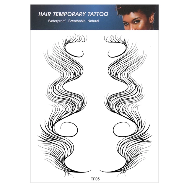 5 Types Hairline Tattoo Stickers Waterproof Baby Hair Edge Temporary Tattoo  Sticker Natural Curly Hair Fake Tatoo Makeup Tools - Temporary Tattoos -  AliExpress