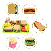 27pcs Baby Pretend Play Kitchen Kids Toys Simulation Hamburg Fries Food Role Play Montessori Educational Gift Toys for Girls 1