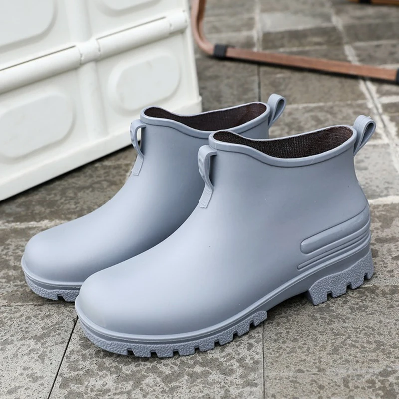 Fashion New Men's Rain Boots Rubber Gumboots Waterproof Working