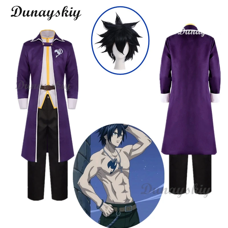 

Fairy Anime Tail Gray Fullbuster Cosplay Costume Slayers Long Sleeved Trench Coat Uniform Adult Man Halloween Carnival Suit