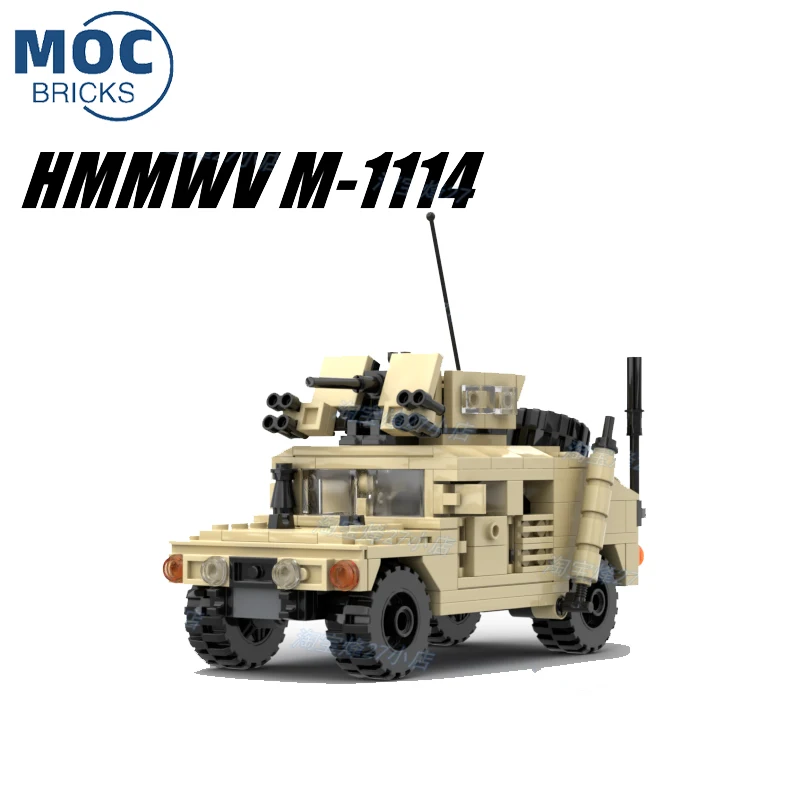 

WW II Military Series Armed Forces Humvee Armored Vehicle MOC Building Block Loadable Figures Model Brick Toy Gift