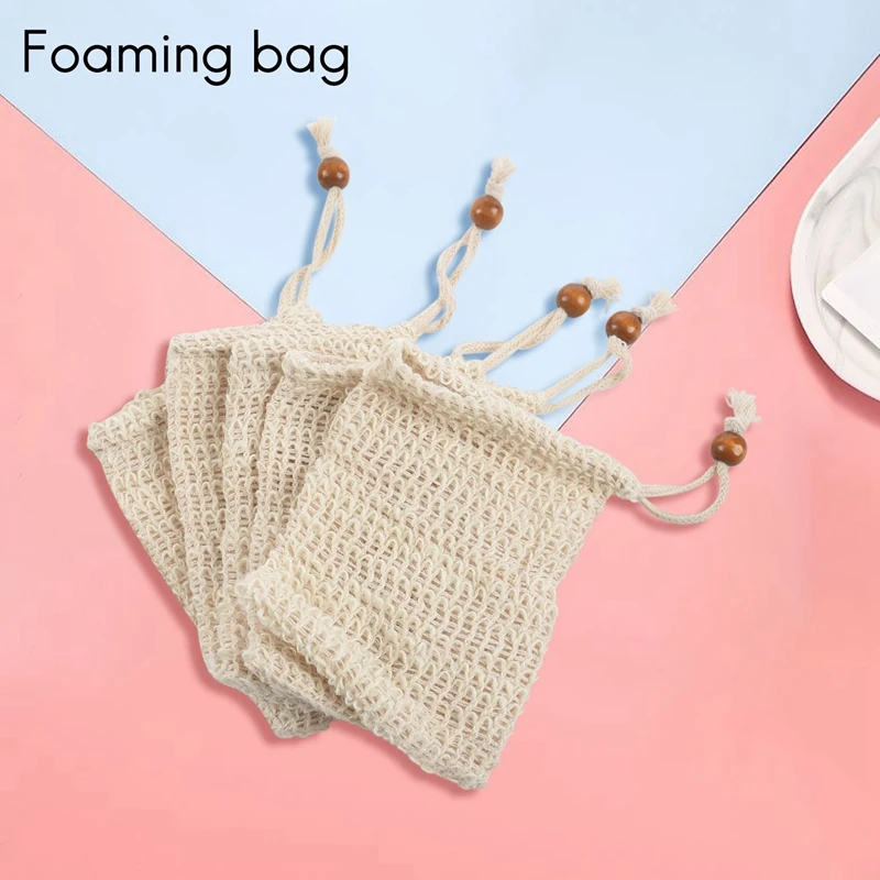 5 Pack Exfoliating Soap Bag Natural Soap Saver