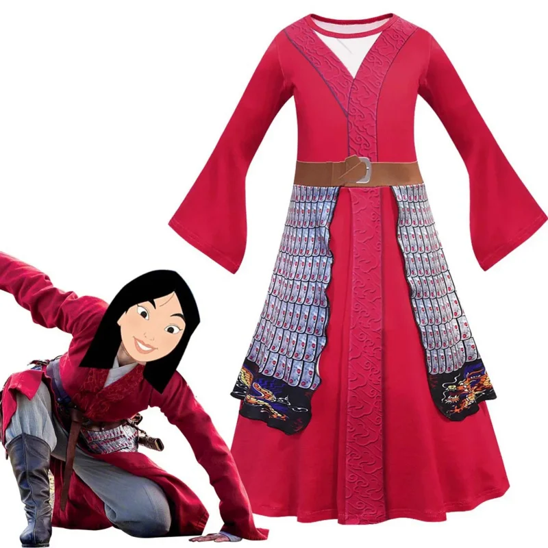 New Movies Halloween Child Hua Mulan Costume Christmas Girls Mulan Dress Children Traditional Chinese Clothes