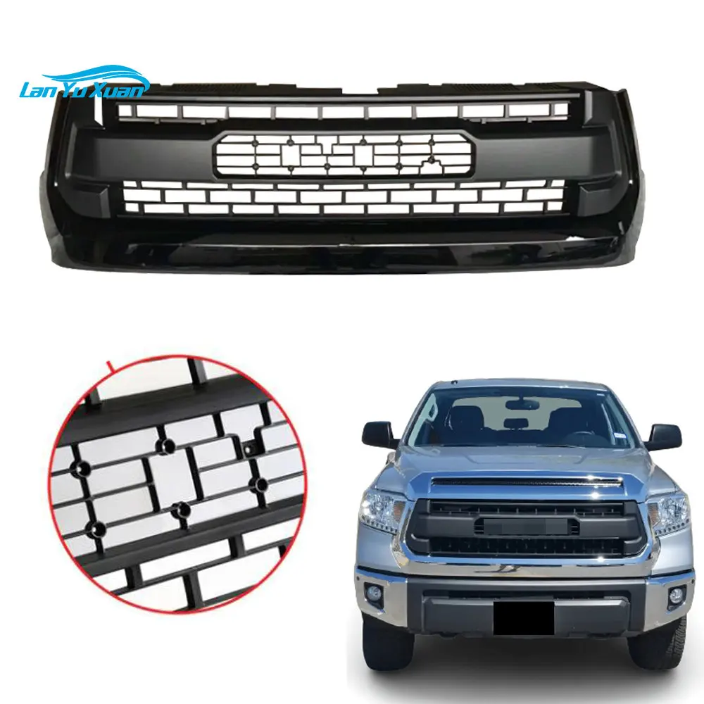 Replacement Mesh Grille Gloss Black Car Front Grill For Tundra 2014 2015 2016 2017 painted black front grill mesh grille w led lights fit for 2019 2020 dodge ram 1500