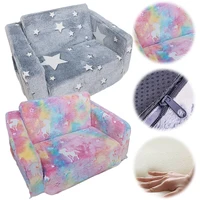 Comfy Toddler Chair Folding Out 2-in-1 Toddler Soft Couch Fold Out Glow in Dark Convertible Plush Foam Chair for Girls and Boys 5