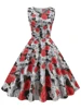 112750-a2dec7.jpg Tonval élégant années 50 Robe rétro vêtements Pinup été Robe florale col rond sans manches femmes coton Vintage imprimé robes