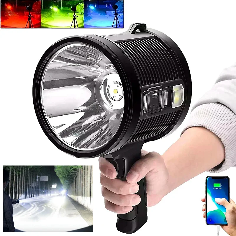 Lampe torche LED super lumineuse et puissante, rechargeable