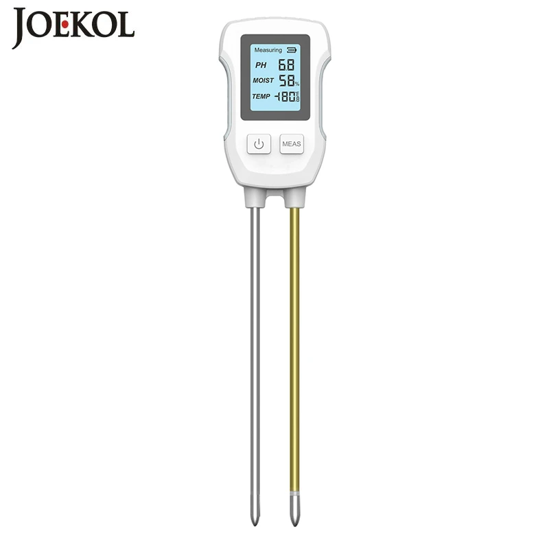 Soil Moisture Meter Digital Soil PH Meter 3in1 Soil Tester PH Moisture Temperature Test Kit LCD Screen Garden Farm Instrument Detector Plants Sensor