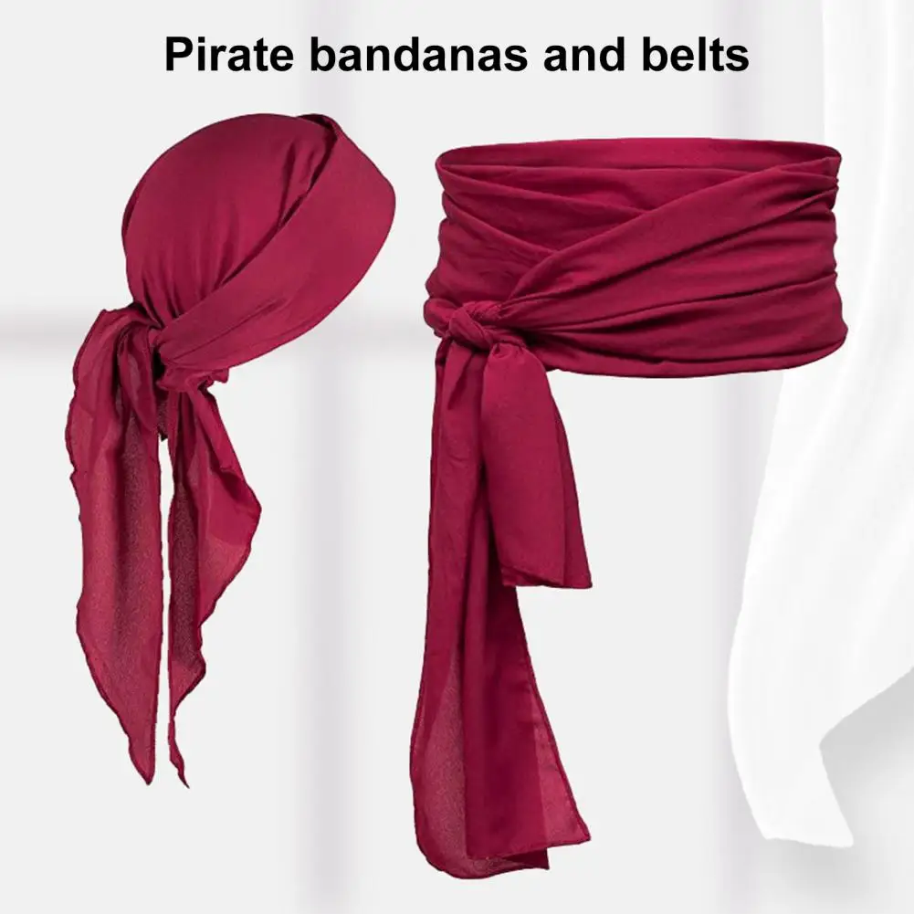Pirate Costume Pirate Themed Headscarf Belt Set Lightweight Cosplay Costume Parties Halloween Christmas Stage Shows Prop cosplay costume men festival costume set