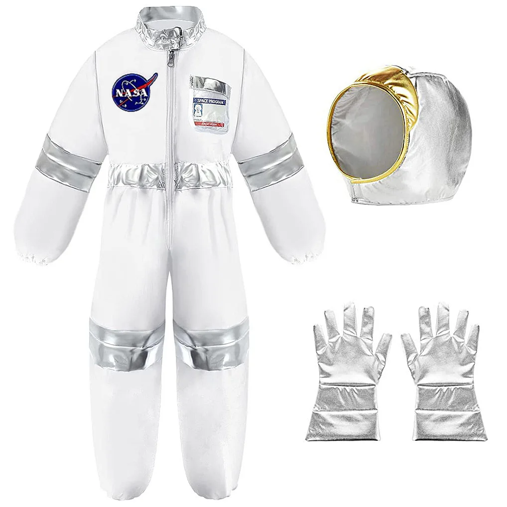Rocket Cosplay Astronaut Spacesuit Costume for Kid with Hat Gloves